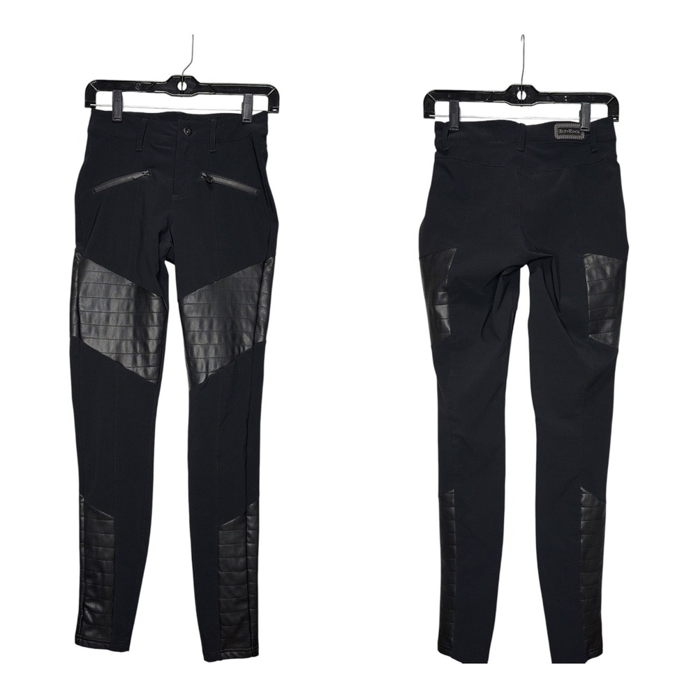 Alp-n-Rock Sloan Moto Leggings Faux Leather Quilted Panel Pants Womens Small